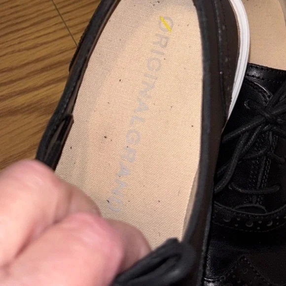 Cole Haan Black Leather Wingtip Oxford Dress Shoes - Picture 4 of 7